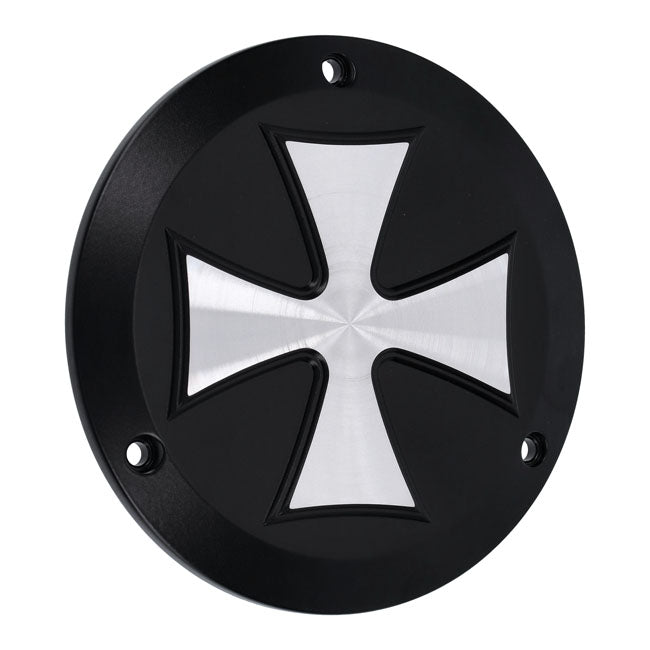 Maltese Cross Derby Cover Black For 65-98 B.T. NU