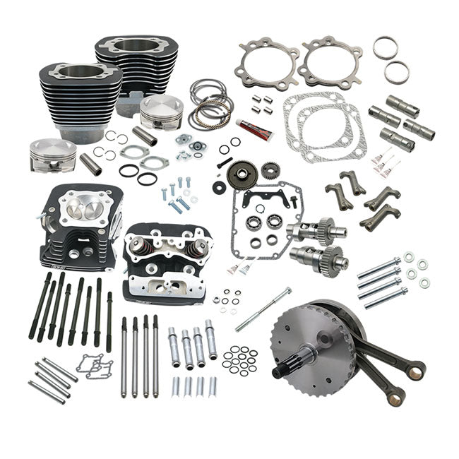 124 Inch Twin Cam Touring Hot Set-Up Kit With Heads Black