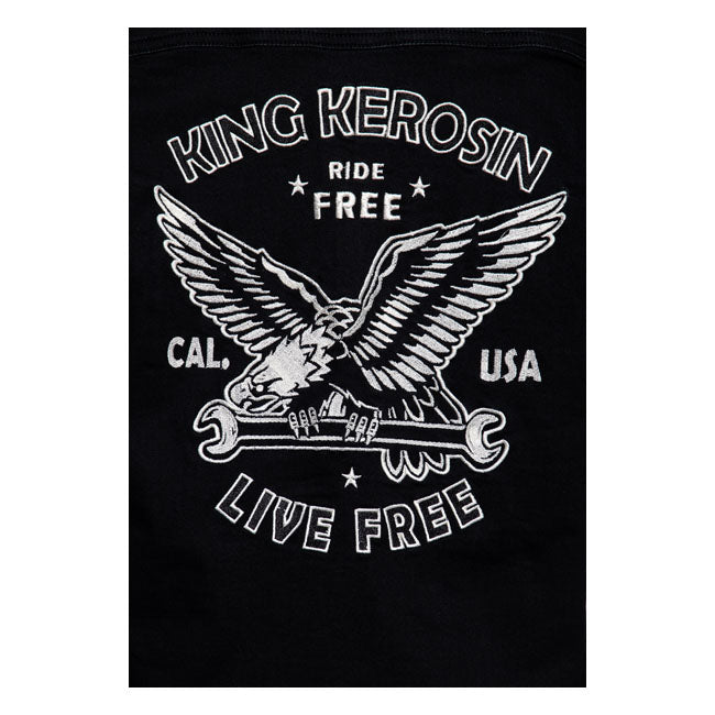 King Kerosin Ride Free Workwear Denim Shirt Black Wash