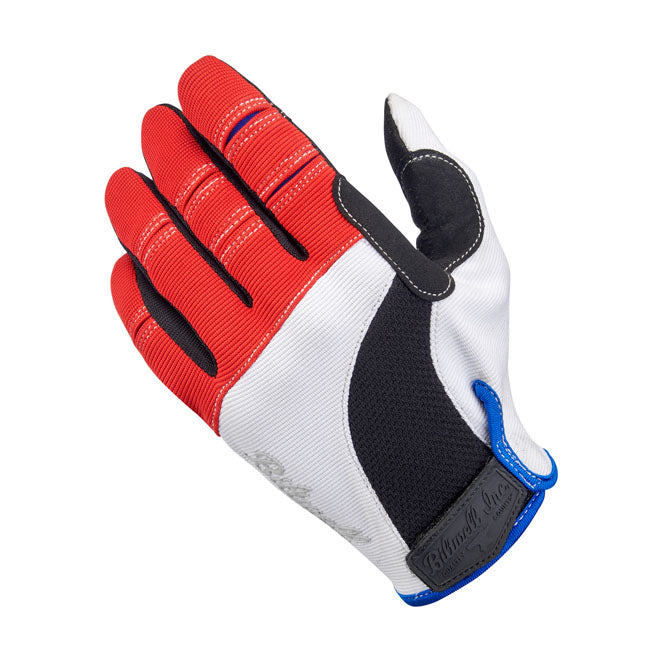 Biltwell Moto Gloves Red / White / Blue