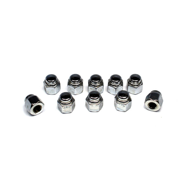 Cap Nuts 1/4-24 Chrome Plated For Universal