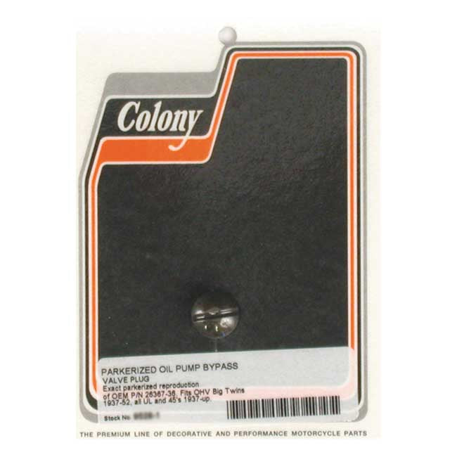 Bypass Plug Oil Pump 989060