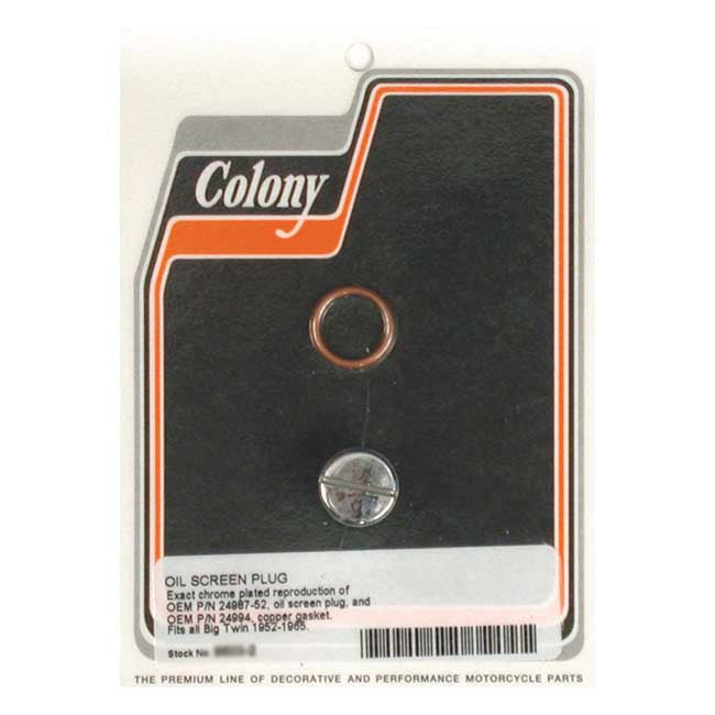 OEM Slotted Style Plug Oil Screen Crankcase Chrome For 52-65 B.T.
