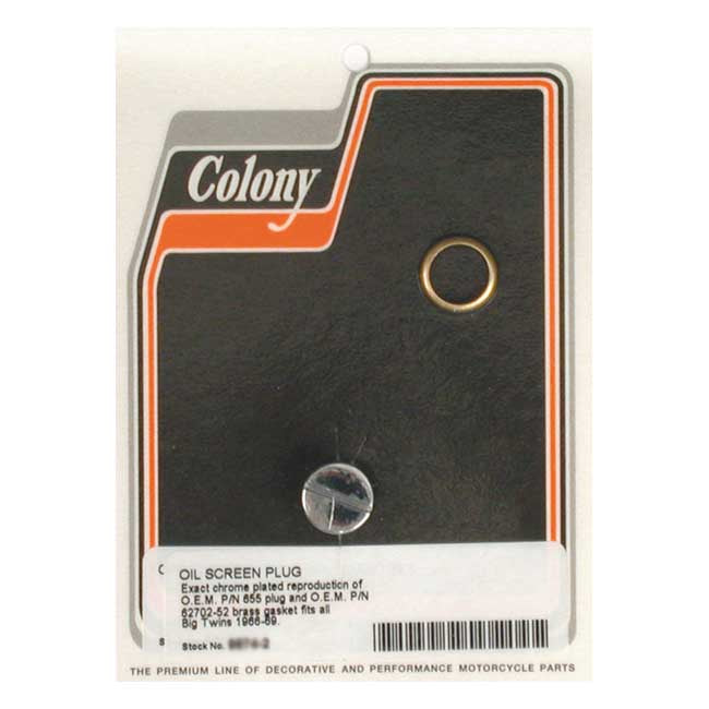 OEM Style Slotted Plug Oil Screen Crankcase Chrome For 66-69 B.T.