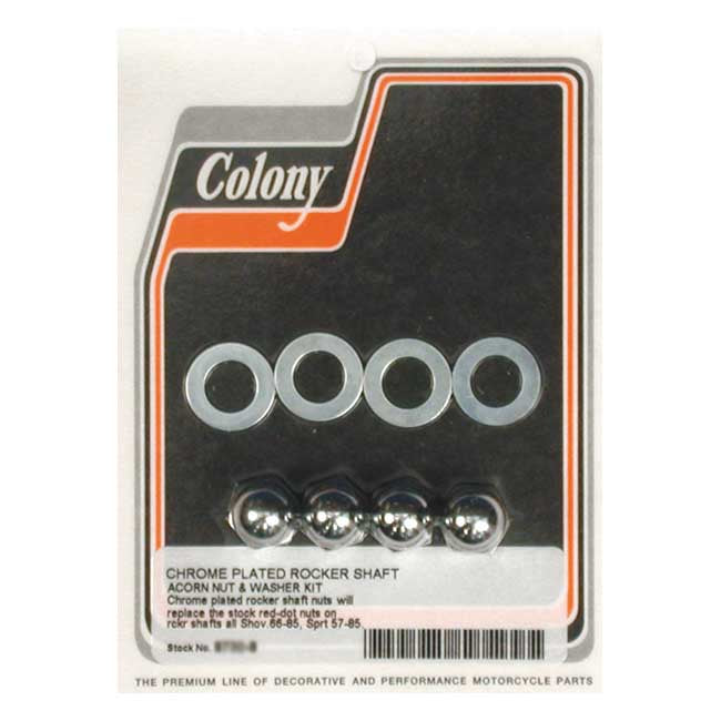 Rocker Shaft End Nut Set Acorn Style Chrome For 66-84 Shovelhead