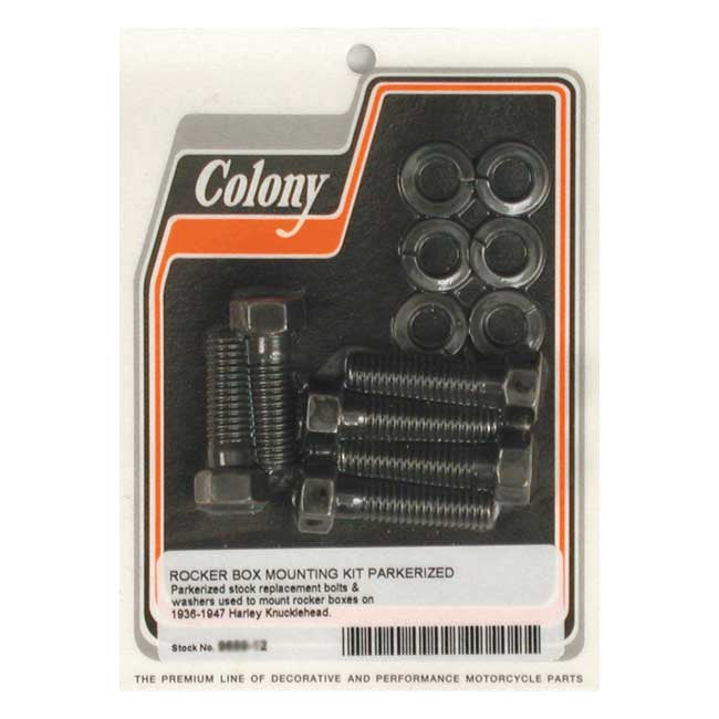 Knuckle Rocker Box Bolt Kit Black For 36-47 Knucklehead