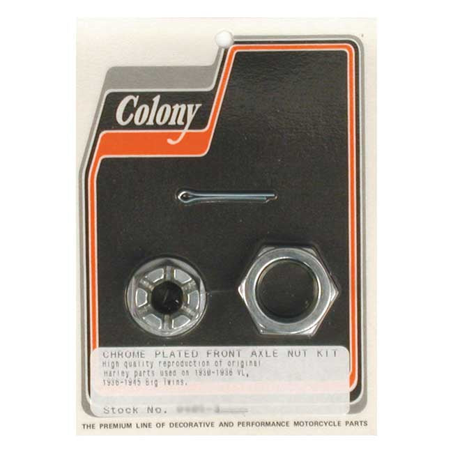 Axle Nut Kit Front For 36-45 B.T. Chrome