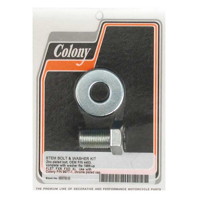 Fork Stem Bolt & Washer Set For 87-17 FLST Models Zinc