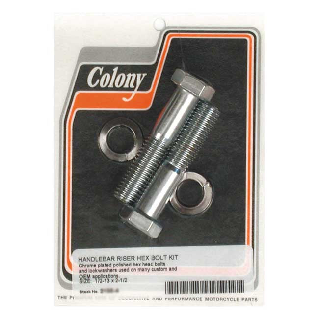 Riser Bolt Set Chrome Hex 1/2-13 X 2 3/4 Inch