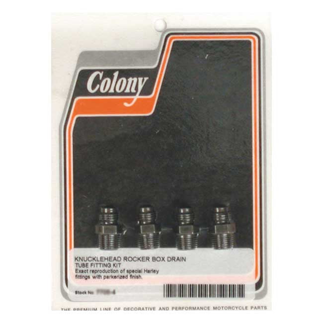 Rocker Box Oil Drain Fittings Black For 38-47 Knucklehead