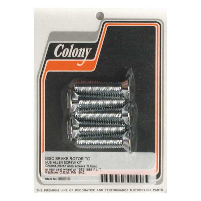 Rearry Brake Rotor Bolt Kit Chrome For 82-85 FLT Rear