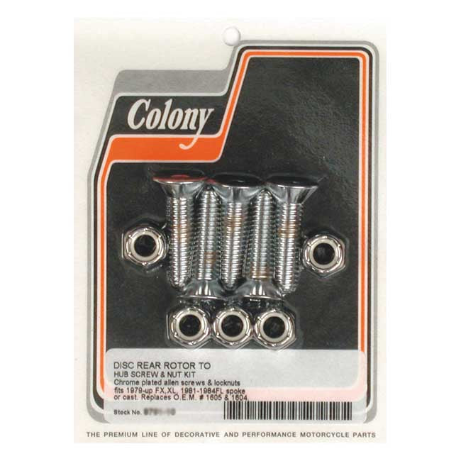 Disc Brake Rotor To Hub Screw Kit Rear For 81-84 FL