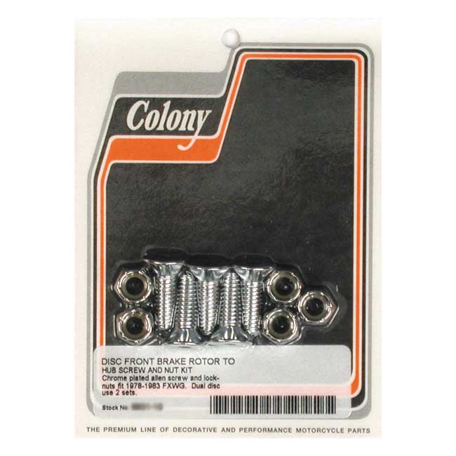 Front Brake Rotor Bolt & Nut Kit Chrome For 78-83 FXWG