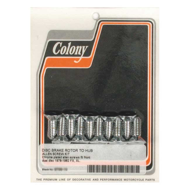 Front Brake Rotor Bolt Kit Chrome For 84-15