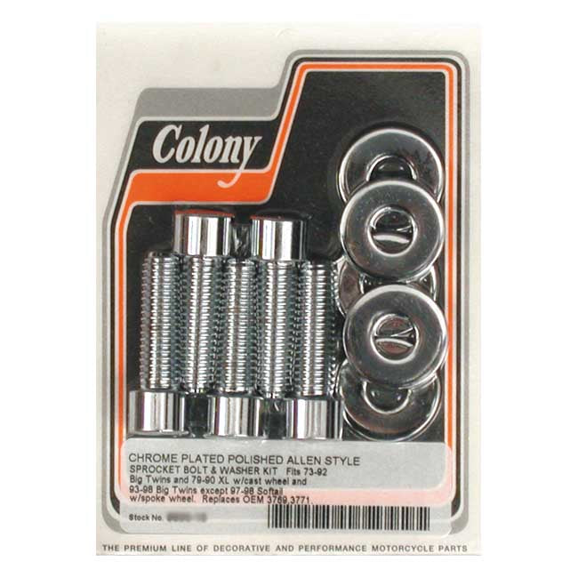 Sprocket Bolt Kit For 73-92 B.T. Domed Hex Chrome