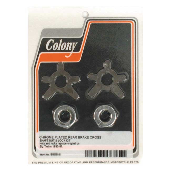 Brake Shaft Lock & Nut Kit For 30-57 B.T. Chrome
