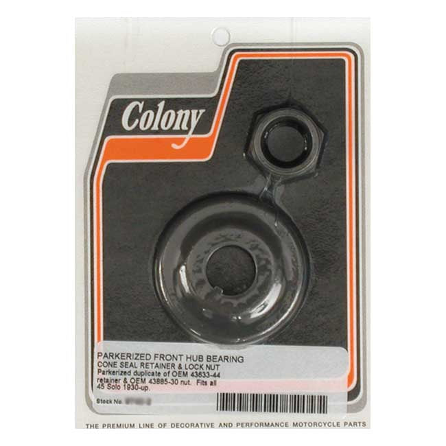 Wheel Bearing Cone Seal Retainer & Nut Kit Black For 30-52 45 Inch