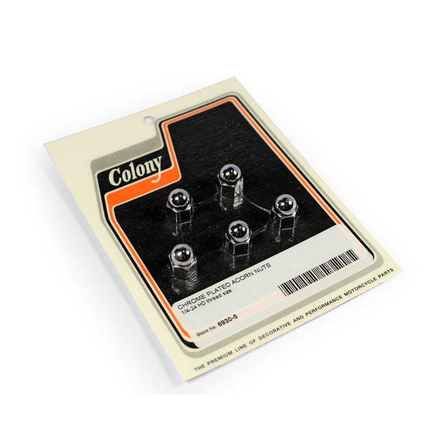 Acorn Nuts Chrome 1/4-24 special H-D thread