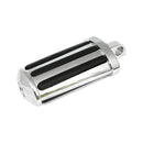 Rail Kick Pedal Flat Style With Rubber Inlays Chrome For H-D With top rotating kick pedal