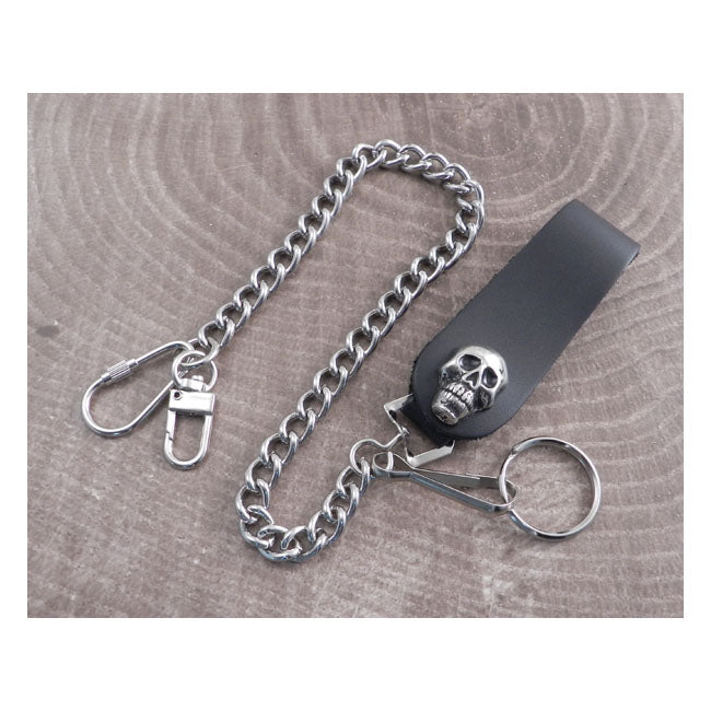 Wallet Chain Leather Loop Skull Pendant