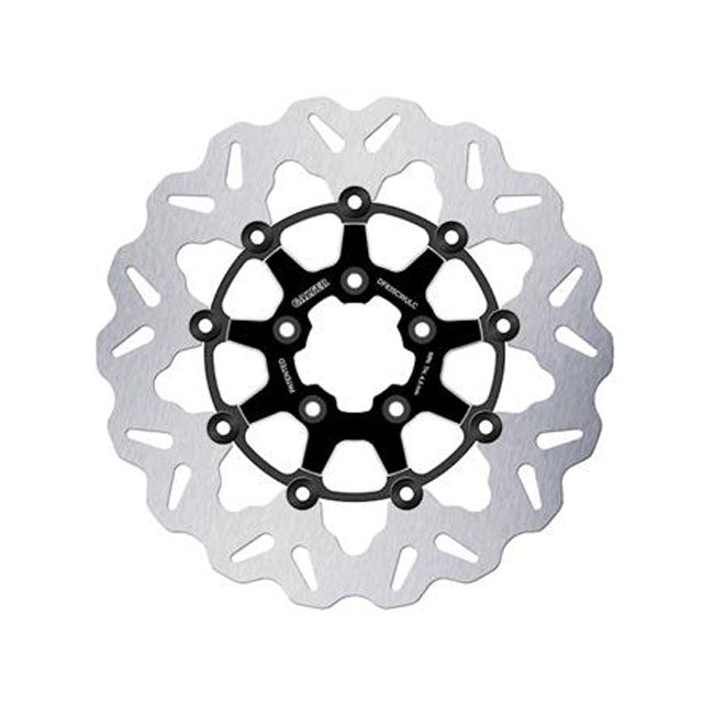 Brake Rotor Wave Floating Black/Contrast 300X5Mm For Front: 15-24 Softail