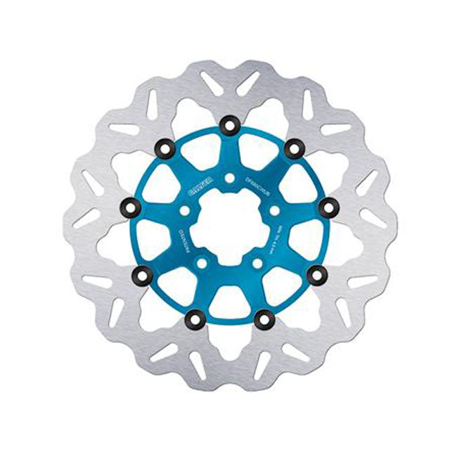 Brake Rotor Wave Floating Blue 292X5Mm For Front: 00-14 Softail