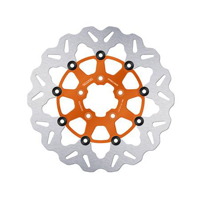 Brake Rotor Wave Floating Orange 292X5Mm For Front: 00-14 Softail