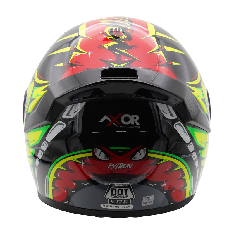 Rage Full Face Helmet Gloss Python / Red / Yellow / Black