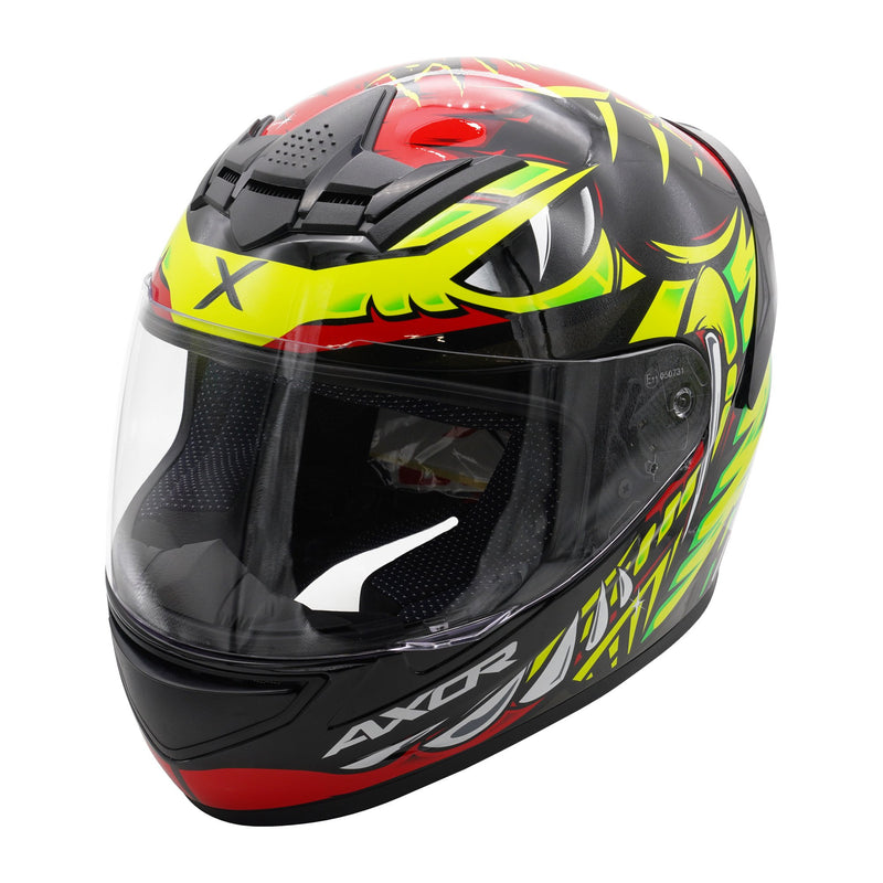 Rage Full Face Helmet Gloss Python / Red / Yellow / Black