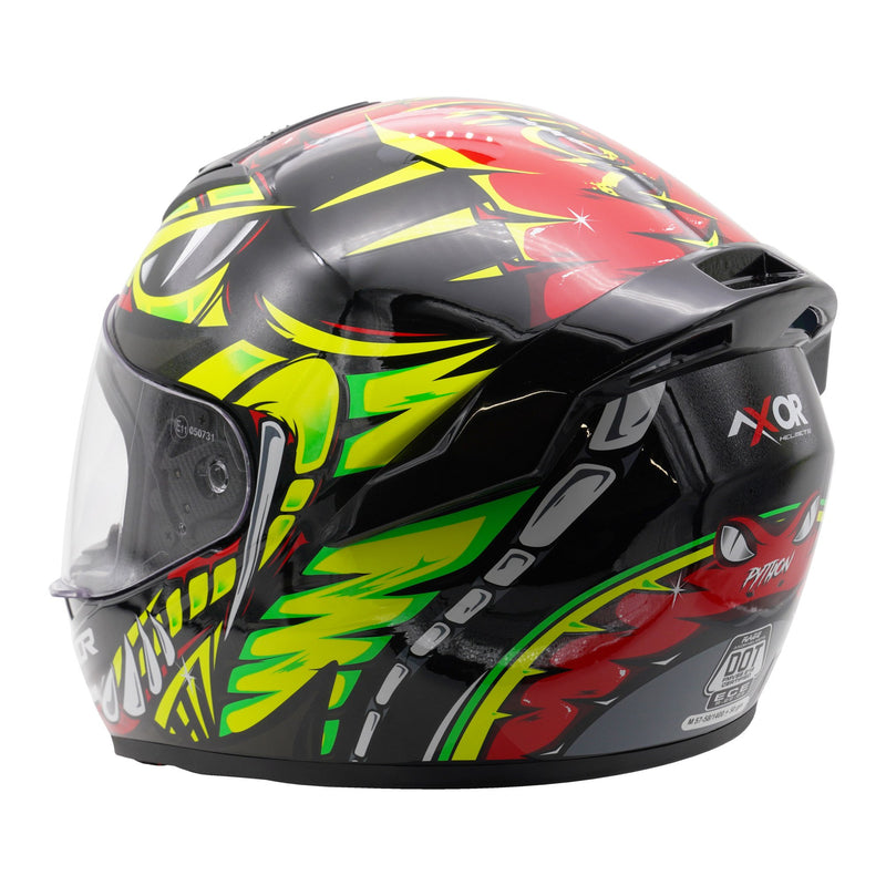 Rage Full Face Helmet Gloss Python / Red / Yellow / Black