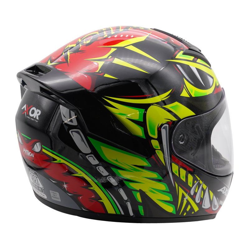 Rage Full Face Helmet Gloss Python / Red / Yellow / Black