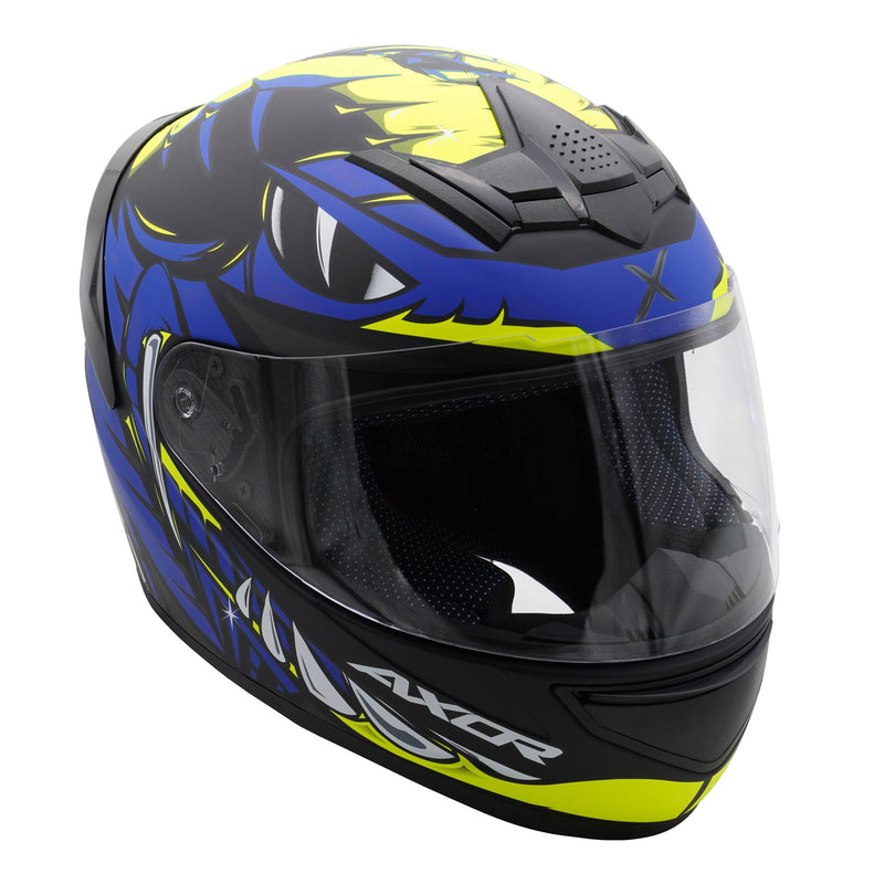 Rage Full Face Helmet Matt Python Blue / Yellow / Black