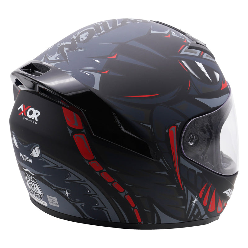 Rage Full Face Helmet Matt Python Black / Grey / Red