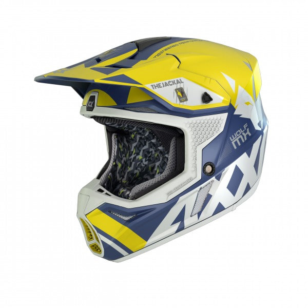 Wolf Jackal A3 Motocross Helmet Matt Yellow
