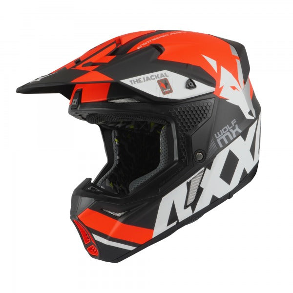 Wolf Jackal B14 Motocross Helmet Matt Black / Fluo Orange
