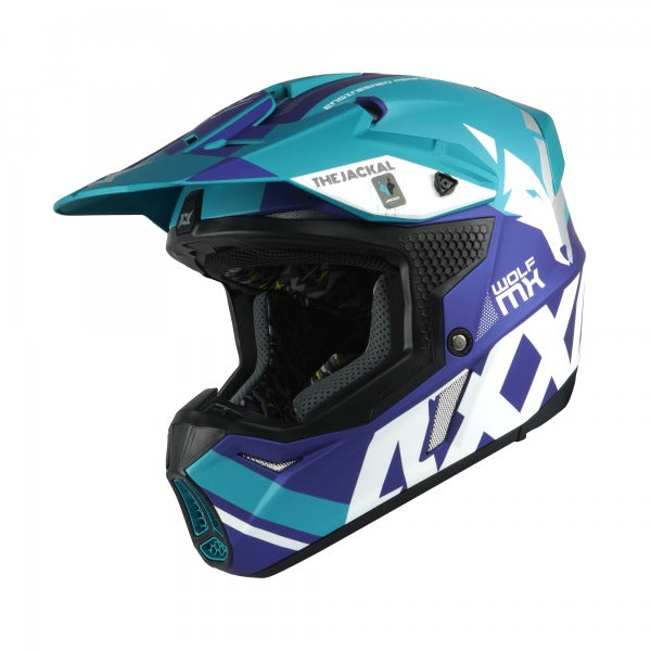 Wolf Jackal C7 Motocross Helmet Matt Blue