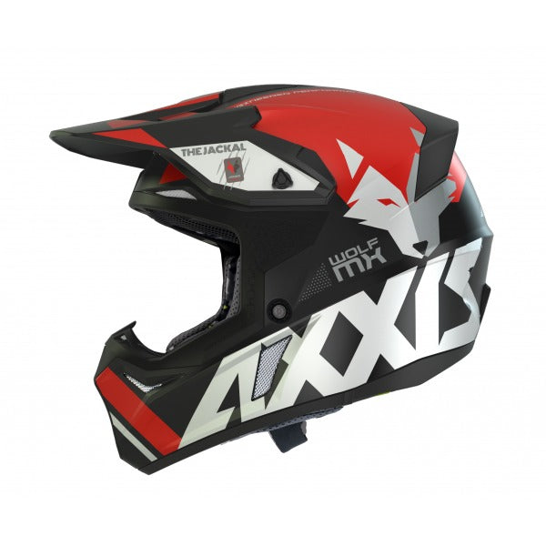 Wolf Jackal B5 Motocross Helmet Gloss Red