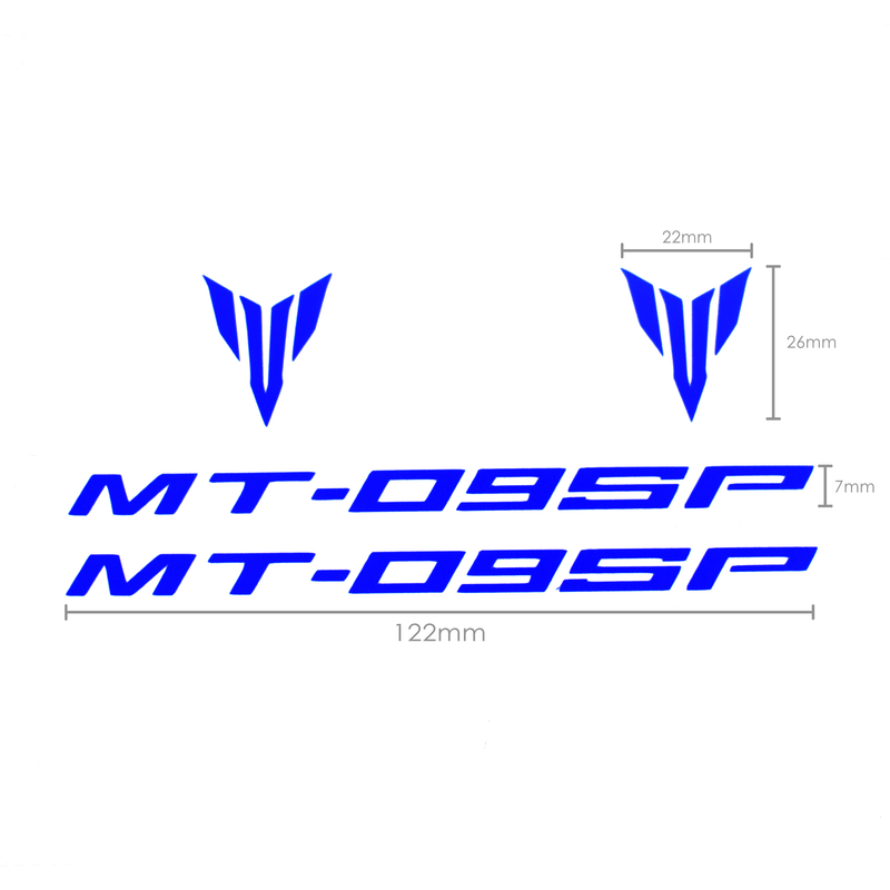 Pyramid Decals For Yamaha MT-09 Blue - Set Of 2