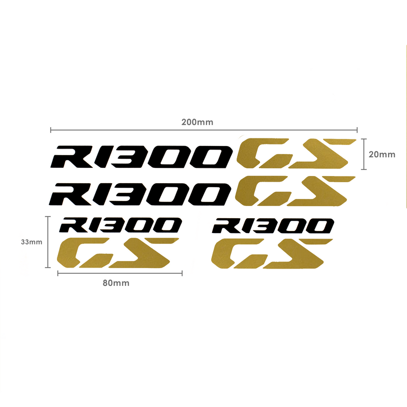 Pyramid Decals For BMW R1300GS Logo Black / Gold - Set Of 4