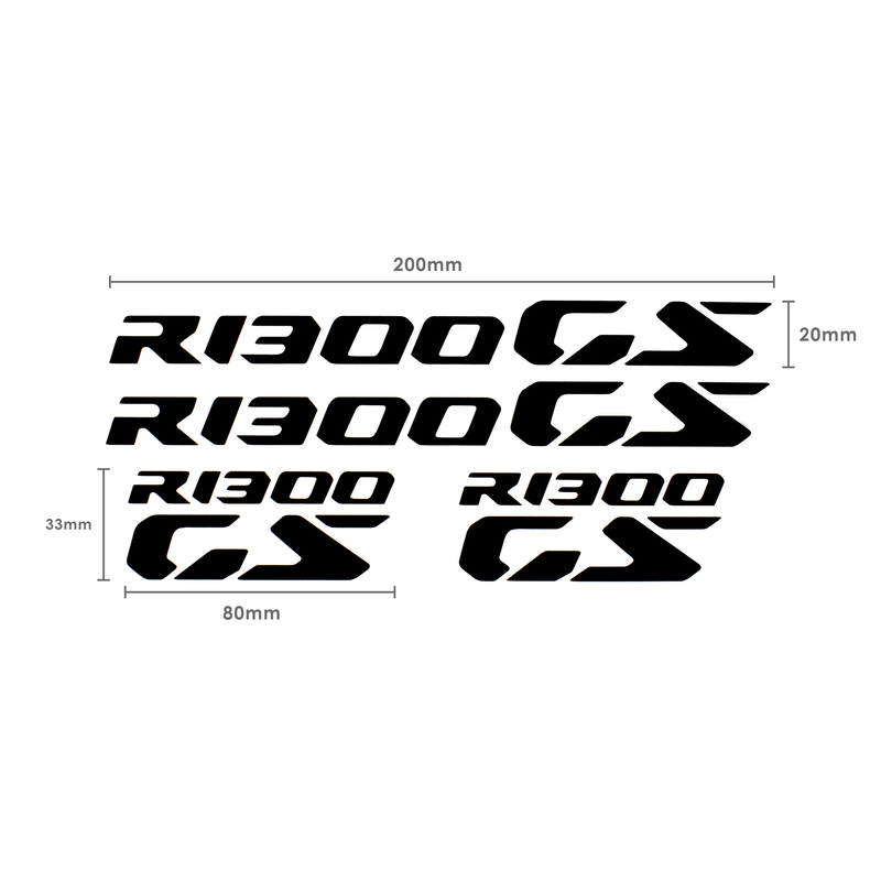 Pyramid Decals For BMW R1300GS Logo Black - Set Of 4