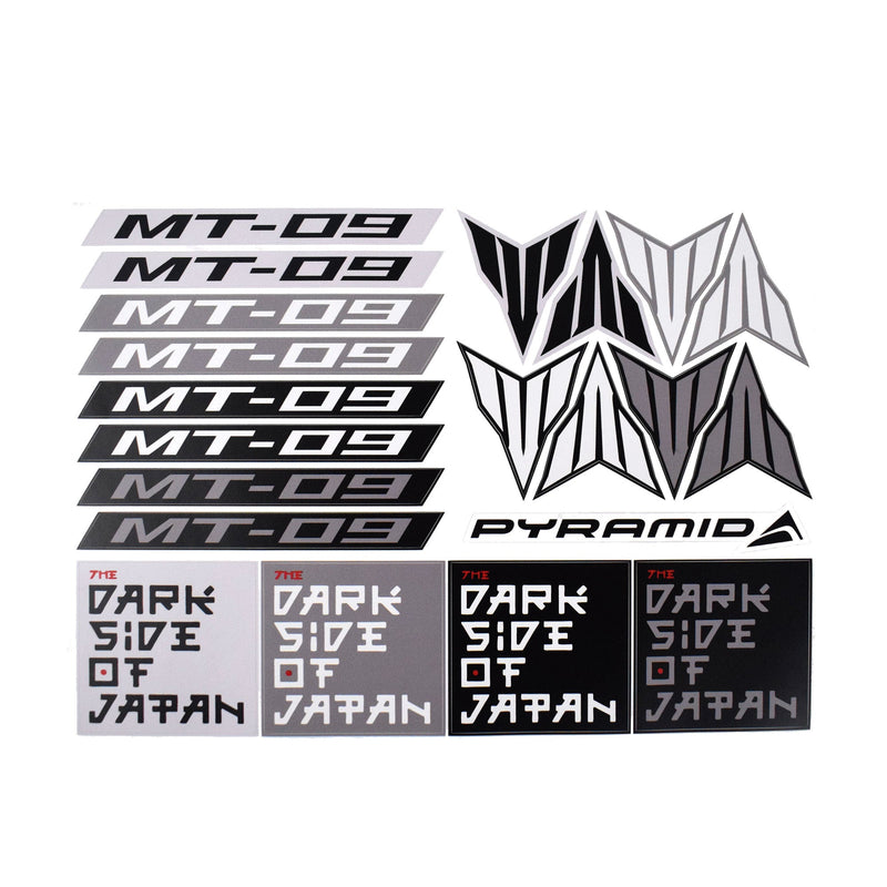 Pyramid Decals For Yamaha MT-09 Black - Set Of 21