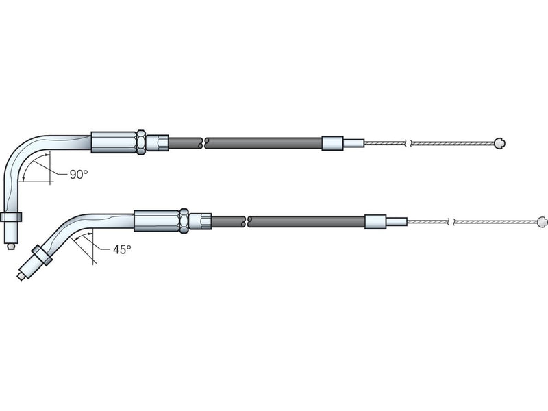Throttle Cable 45 Degree Stainless Steel 38 Inch