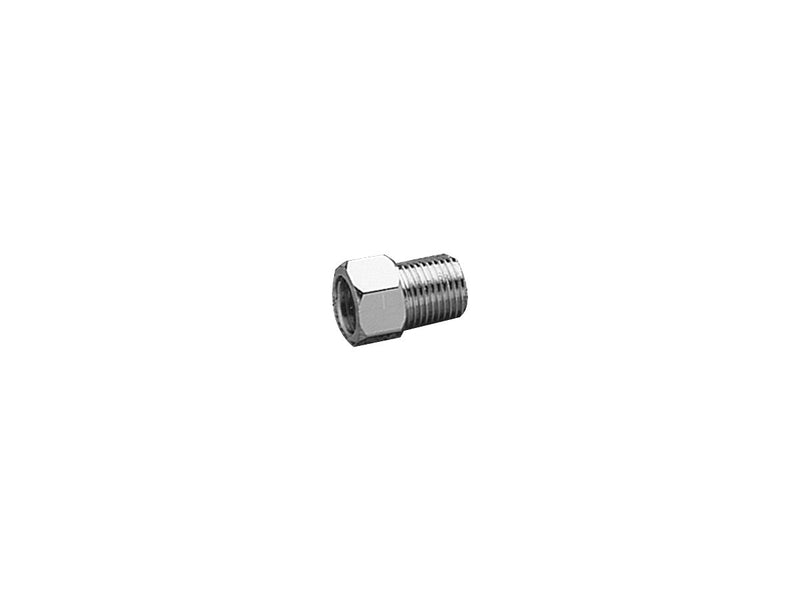 Straight Male 1/8 Inch Npt To Female 3/8 Inch-24 Brake Line Fitting Chrome