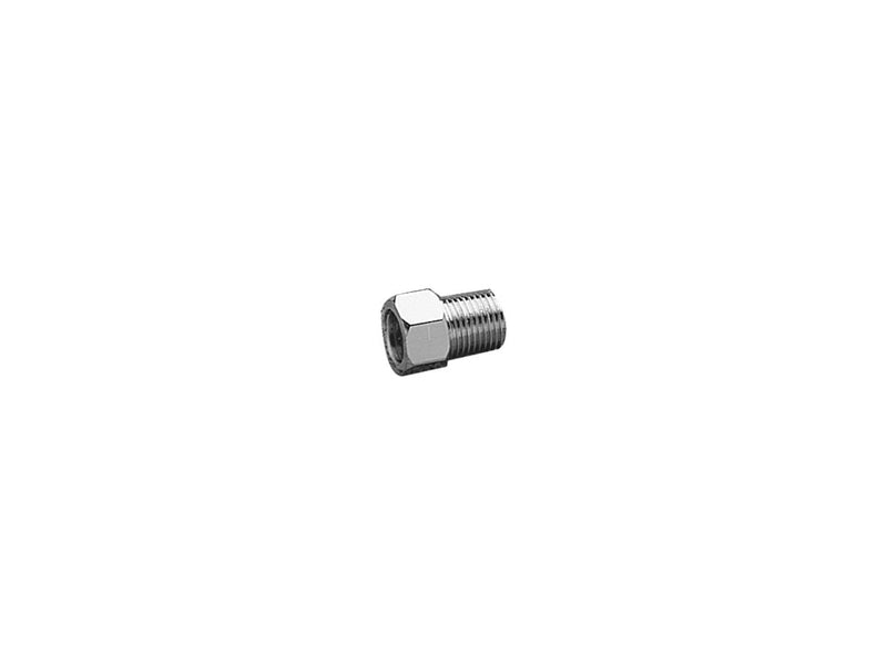 Straight Male 1/8 Inch Npt To Female 3/8 Inch-24 Brake Line Fitting Chrome