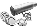 Racing Series Universal Slip-On Muffler 2" Inlet & Core Baffle 8 Discs Satin - 4 Inch