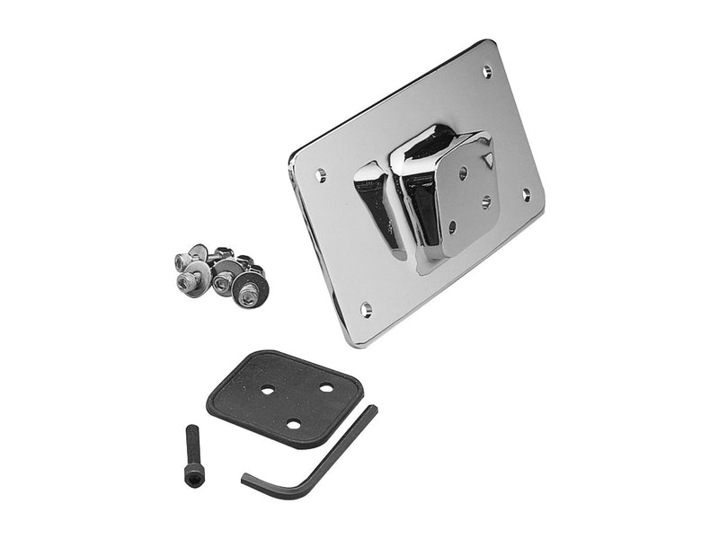 Laydown License Plate Mount Kit Square Style Mount Chrome