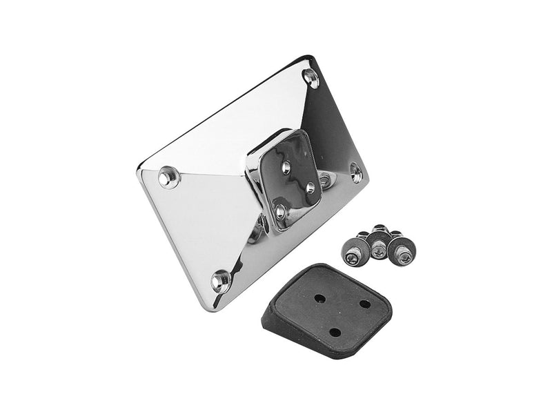 Laydown License Plate Mount Kit Pyramid Style Mount Chrome