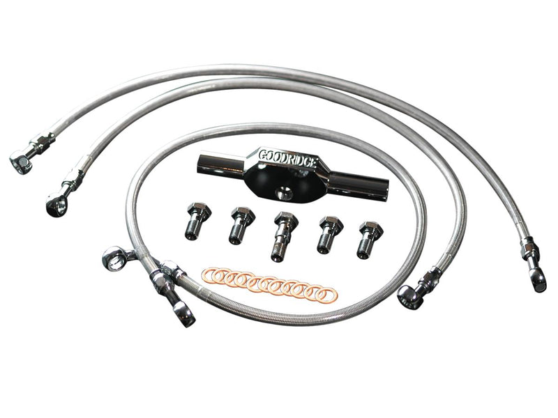 High End Stainless Steel Clear Coated Brake Line Kit For 98-99 FXSTB