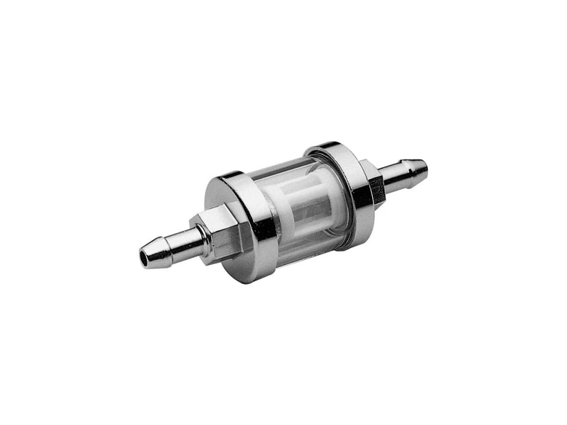 See-Flow Glass Fuel Filter 1/4 Inch Fuel Lines Chrome