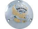 Live To Ride Derby Cover 3-Hole Chrome Gold